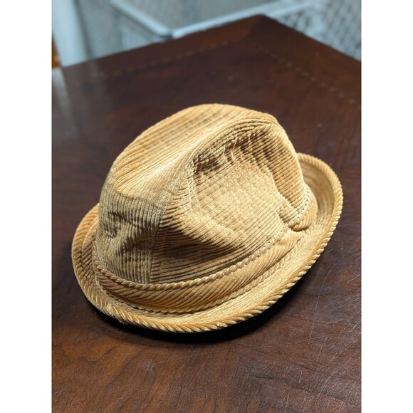 Trav'ler Hat, Country Gentleman sz 7 1/8 Mustard Corded Corduroy Fedora Classic - Picture 2 of 4